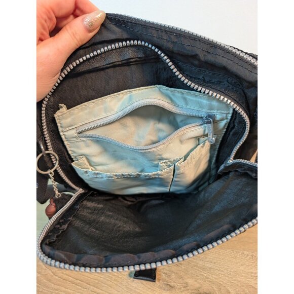 Kipling Lancelot Nylon Crossbody Bag Multi Pockes Black w/monkey - Picture 6 of 9